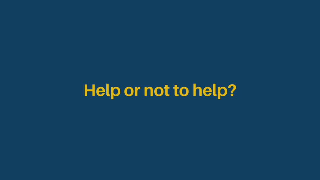 lessons – help or not to help lessons - help or not to help